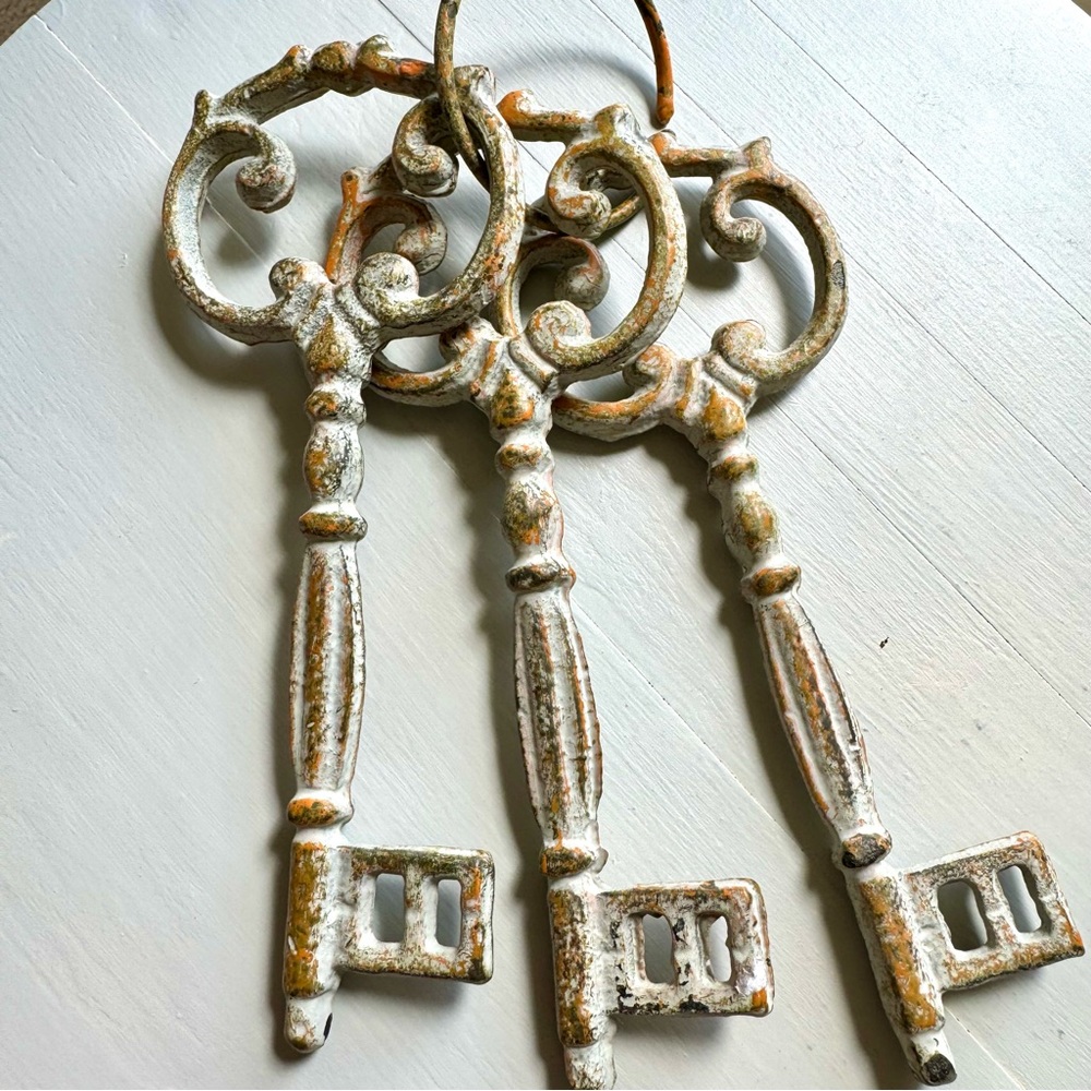 Wrought Iron Vintage Inspired Key Accents Farmhouse Cottagecore Shabby Chic